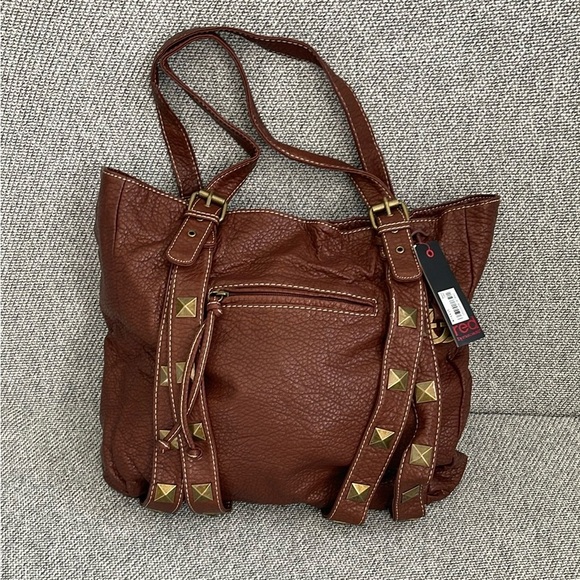 Marc Ecko Brown and Gold Shoulder Bag with Slouch Design - Picture 1 of 16
